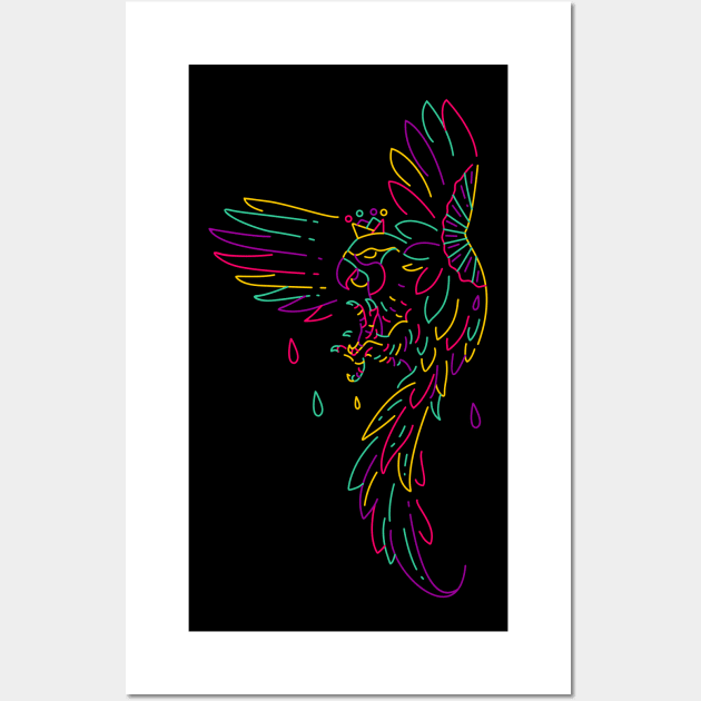 flying bird monoline Wall Art by Mako Design 